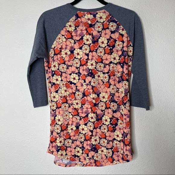LuLaRoe Floral Randy Baseball T Shirt - Picture 4 of 5